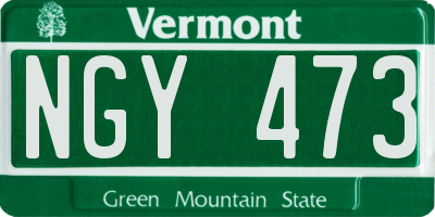 VT license plate NGY473