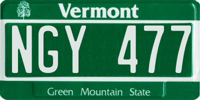 VT license plate NGY477