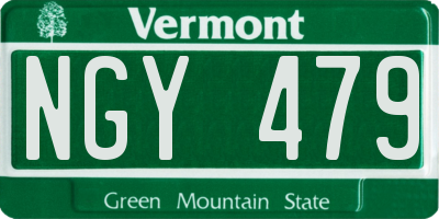 VT license plate NGY479