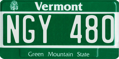VT license plate NGY480