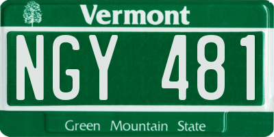 VT license plate NGY481