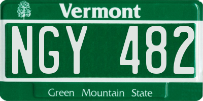 VT license plate NGY482