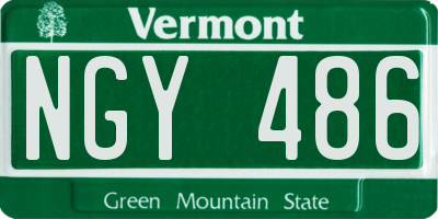 VT license plate NGY486
