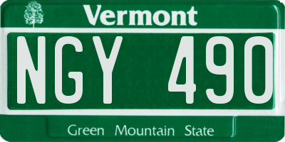 VT license plate NGY490