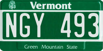 VT license plate NGY493
