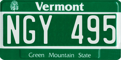 VT license plate NGY495