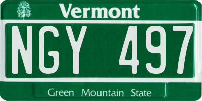 VT license plate NGY497