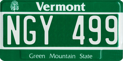 VT license plate NGY499