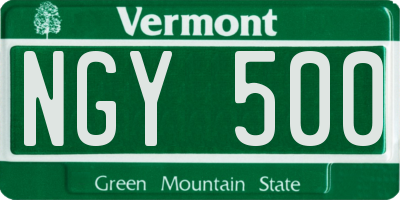 VT license plate NGY500