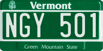 VT license plate NGY501