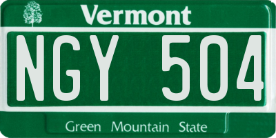 VT license plate NGY504