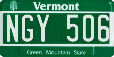 VT license plate NGY506