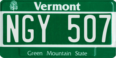 VT license plate NGY507