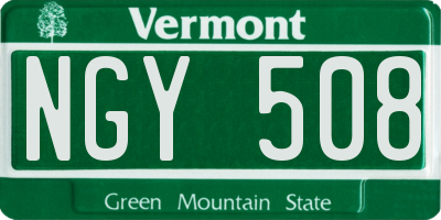 VT license plate NGY508