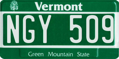 VT license plate NGY509