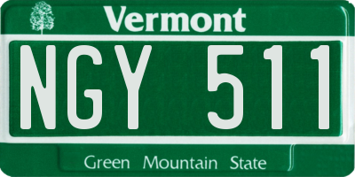 VT license plate NGY511