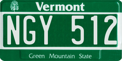 VT license plate NGY512