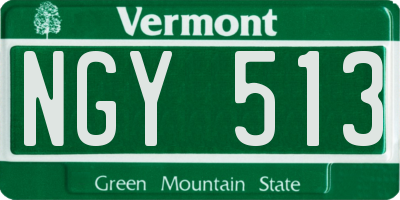 VT license plate NGY513