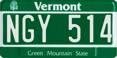 VT license plate NGY514