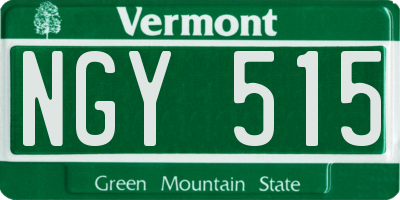 VT license plate NGY515