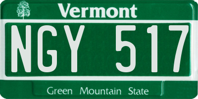 VT license plate NGY517
