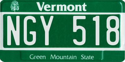 VT license plate NGY518