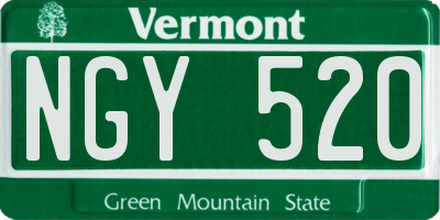 VT license plate NGY520