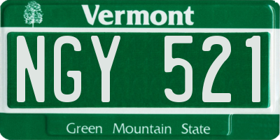 VT license plate NGY521