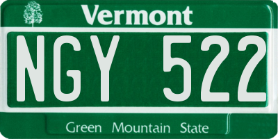 VT license plate NGY522