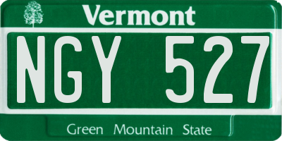 VT license plate NGY527