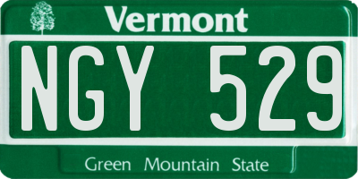 VT license plate NGY529