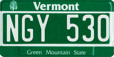 VT license plate NGY530