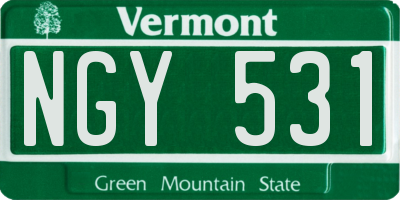VT license plate NGY531