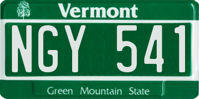 VT license plate NGY541