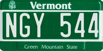 VT license plate NGY544