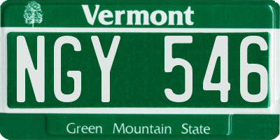 VT license plate NGY546