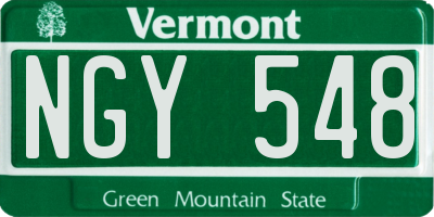 VT license plate NGY548