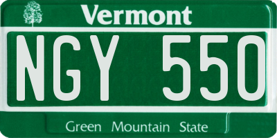 VT license plate NGY550