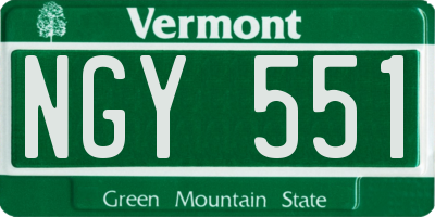 VT license plate NGY551