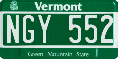 VT license plate NGY552