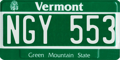 VT license plate NGY553
