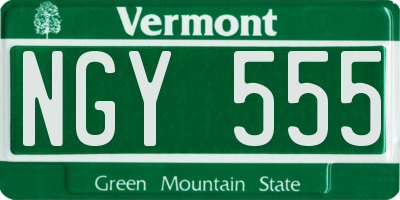 VT license plate NGY555
