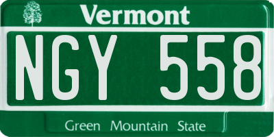 VT license plate NGY558