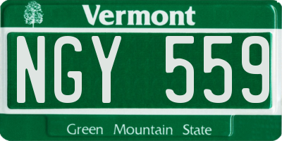 VT license plate NGY559