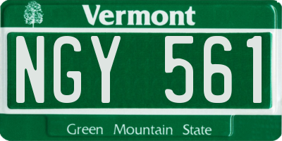 VT license plate NGY561