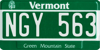 VT license plate NGY563