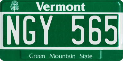 VT license plate NGY565