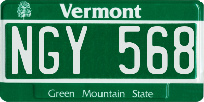 VT license plate NGY568