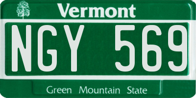 VT license plate NGY569