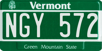 VT license plate NGY572